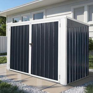 Horizontal Storage Shed For Garbage Cans Tools Accessories