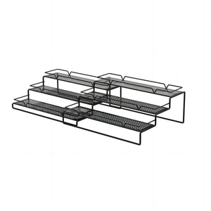 3-Tier Black Metal Wire Adjustable Spice Rack Organizer
