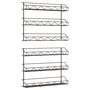 2 of Shelves 3-Tier Brozne Wall Mount Spice Rack Organizer