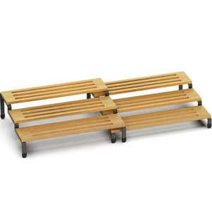 3 Tier Bamboo Spice Rack Freestanding Expandable Seasoning Jars Shelf