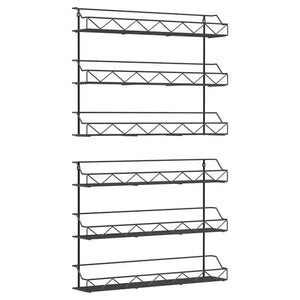 2 of Shelves 3-Tier Black Wall Mount Spice Rack Organizer