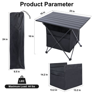 Portable Camping Table with Storage Bag. Size: Mideum