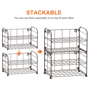 2-Tier (2 Pack) Stackable Freestanding Water Bottle Storage Rack in Bronze