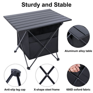 Portable Camping Table with Storage Bag. Size: Mideum