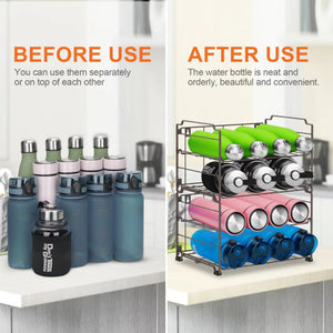 2-Tier (2 Pack) Stackable Freestanding Water Bottle Storage Rack in Bronze