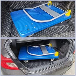 880 lbs. Platform Truck With 360-Degree Swivel Wheels Foldable Push Hand Cart