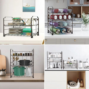 2-Tier (2 Pack) Stackable Freestanding Water Bottle Storage Rack in Bronze