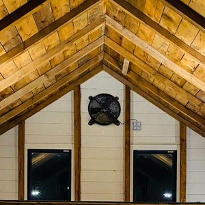 14 in. windor fan attic Gable Ventilator With Adjustable Temperature Thermostat in Black (1-Pack