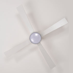 Matte White 48 in. Ceiling Fan with LED Light and Remote, Indoor Flush Mount