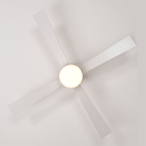 Matte White 48 in. Ceiling Fan with LED Light and Remote, Indoor Flush Mount
