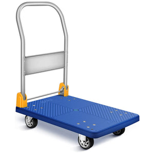 880 lbs. Platform Truck With 360-Degree Swivel Wheels Foldable Push Hand Cart