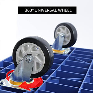 880 lbs. Platform Truck With 360-Degree Swivel Wheels Foldable Push Hand Cart