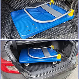 880 lbs. Platform Truck With 360-Degree Swivel Wheels Foldable Push Hand Cart