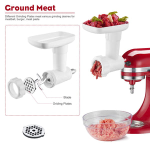 Meat Grinder Attachment for Kitchenaid Stand Mixer in White
