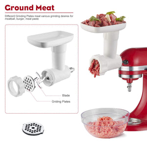 Fruit and Vegetable Attachment Strainer Set with Meat Grinder for Kitchenaid