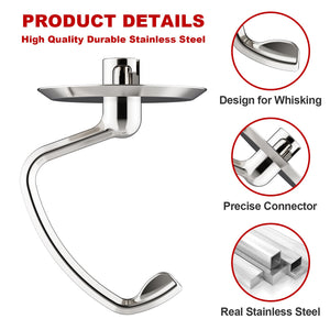 Stainless Steel Dough Hook for KitchenAid Stand Mixer, Bread Hook for 4.5-5 qt. Tilt-Head Stand Mixer, Dishwasher Safe