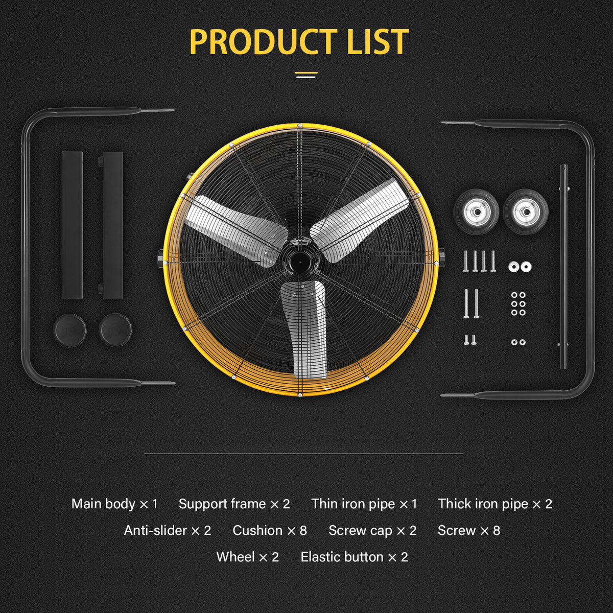 3-Speed Heavy Duty Metal Industrial Drum Fan