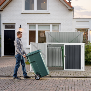 Horizontal Storage Shed For Garbage Cans Tools Accessories