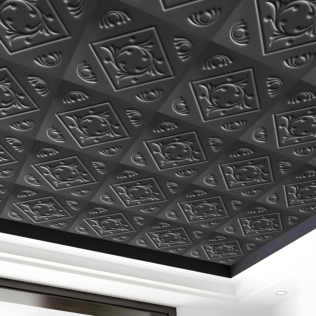 2 ft. x 2 ft. Diamond Wreath PVC Lay-in Ceiling Tile (48 sq. ft./case)