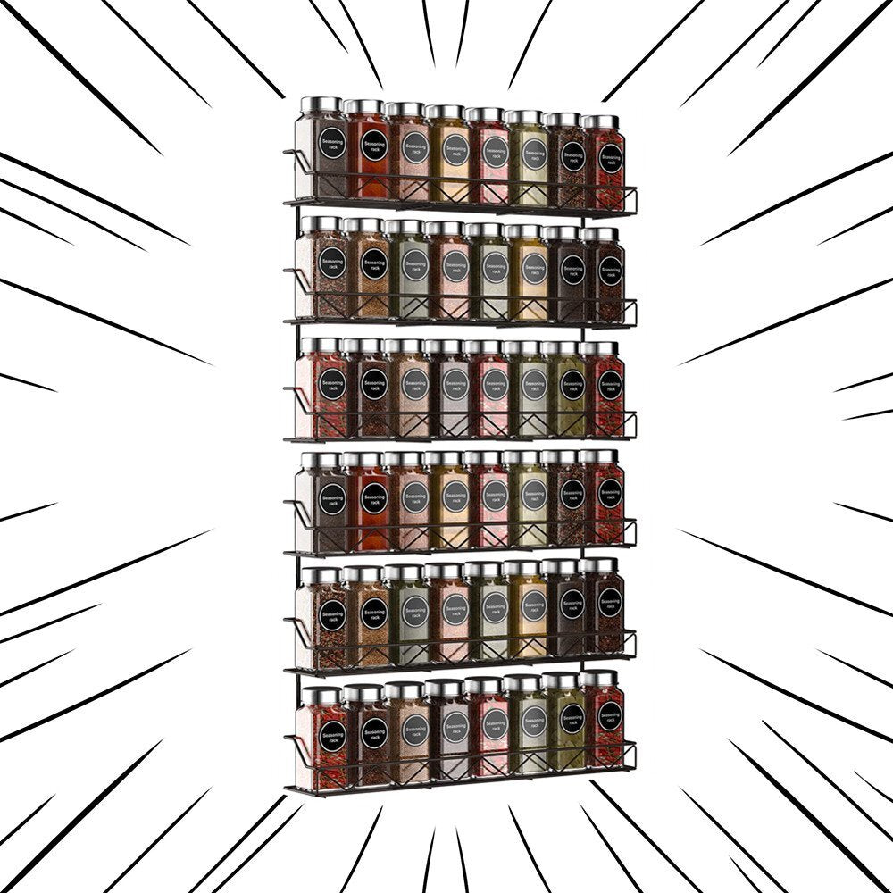 2 of Shelves 3-Tier Brozne Wall Mount Spice Rack Organizer