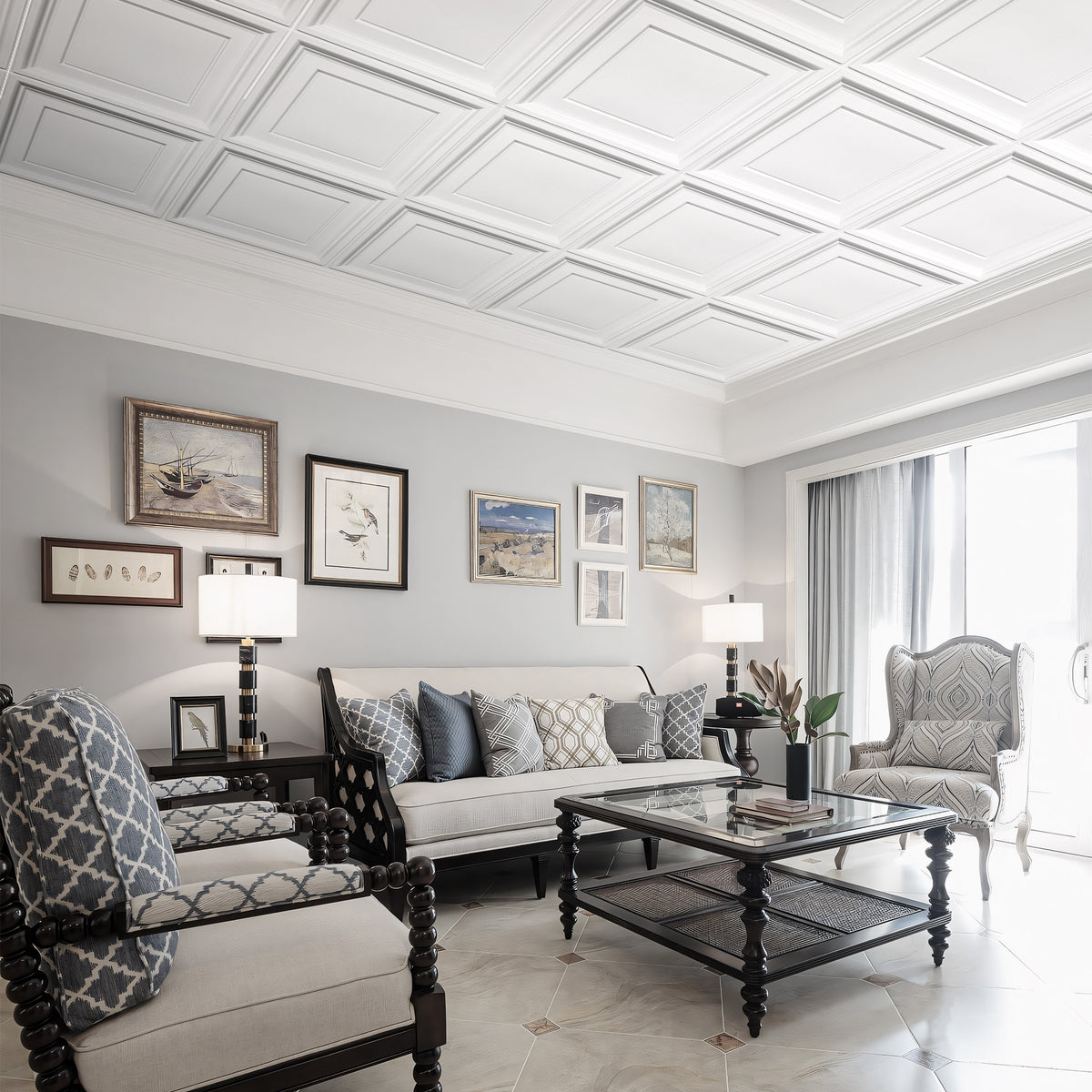 PVC 2 ft. x 2 ft. Drop in Ceiling Tile (48 sq.ft./case)