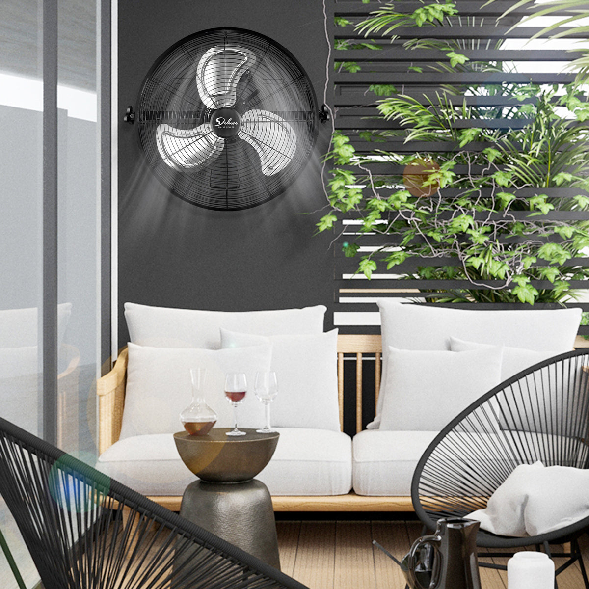 18 in 3-speed Switches industrial Wall-Mount Fan in Adjustable Tilt