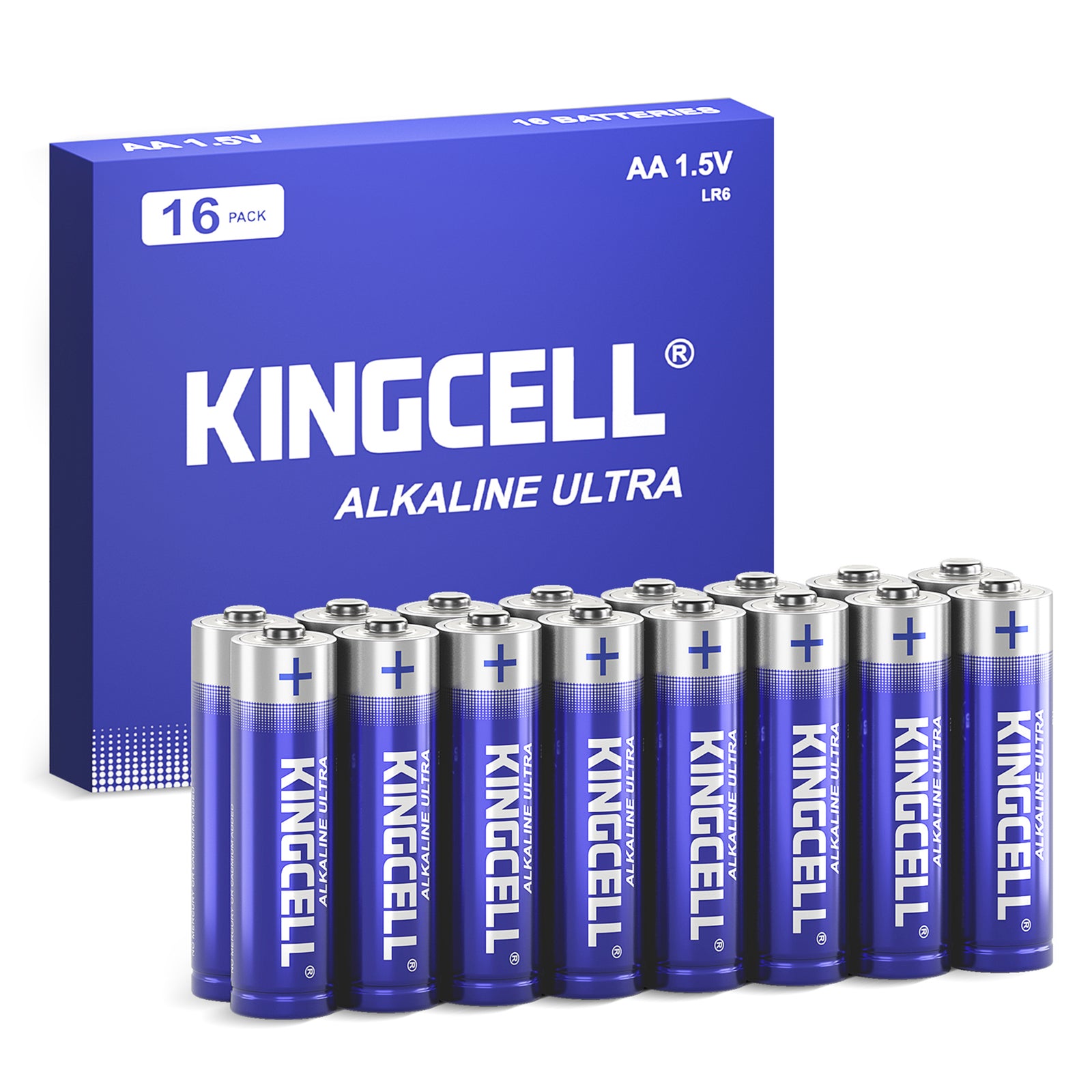AA Batteries 16 Pack, High-Performance Double A Batteries with Ultra Long-Lasting