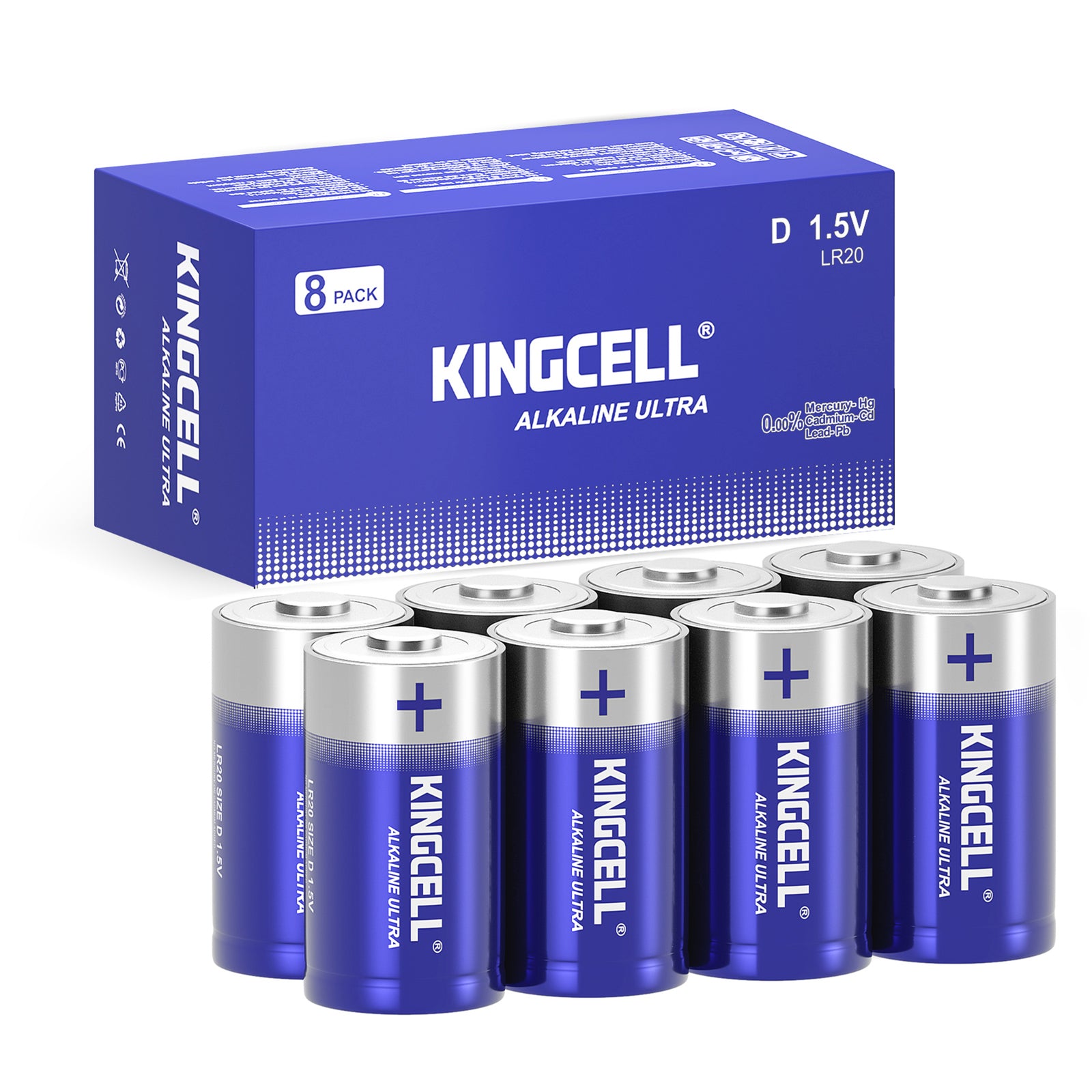 D Batteries 8 Pack, Hight Performance D Cell Battery