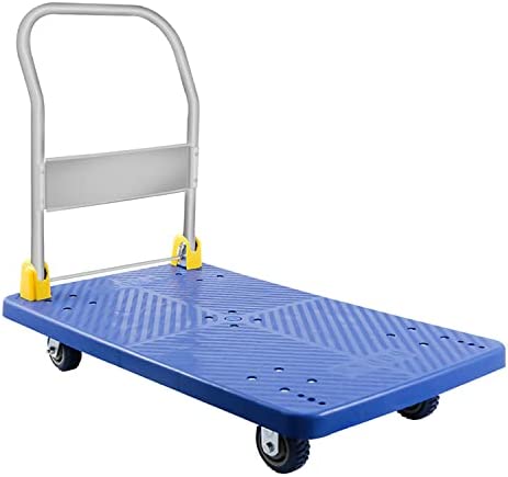 1320 lbs . Platform Truck With 360-Degree Swivel Wheels Foldable Push Hand Cart