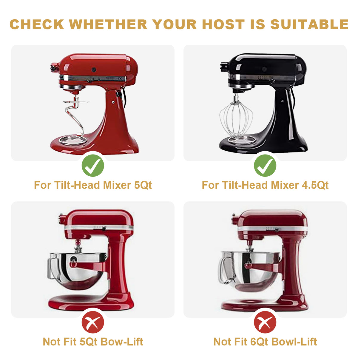 Mixers Accessories K45WW Wire Whip K45DH Dough Hook Attachment for KitchenAid Stand Mixer