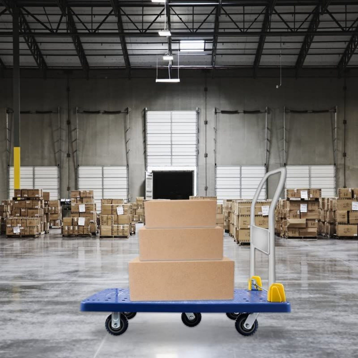 1320 lbs . Platform Truck With 360-Degree Swivel Wheels Foldable Push Hand Cart