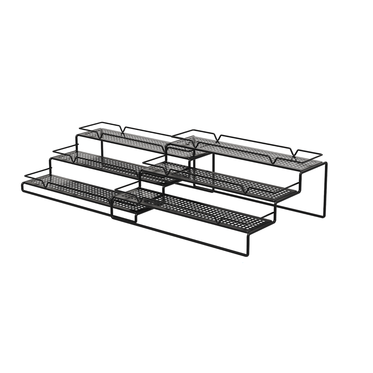 3-Tier Black Metal Wire Adjustable Spice Rack Organizer