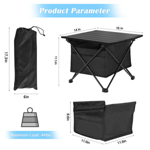 Portable Camping Side Table with Storage Bag. Size: Small