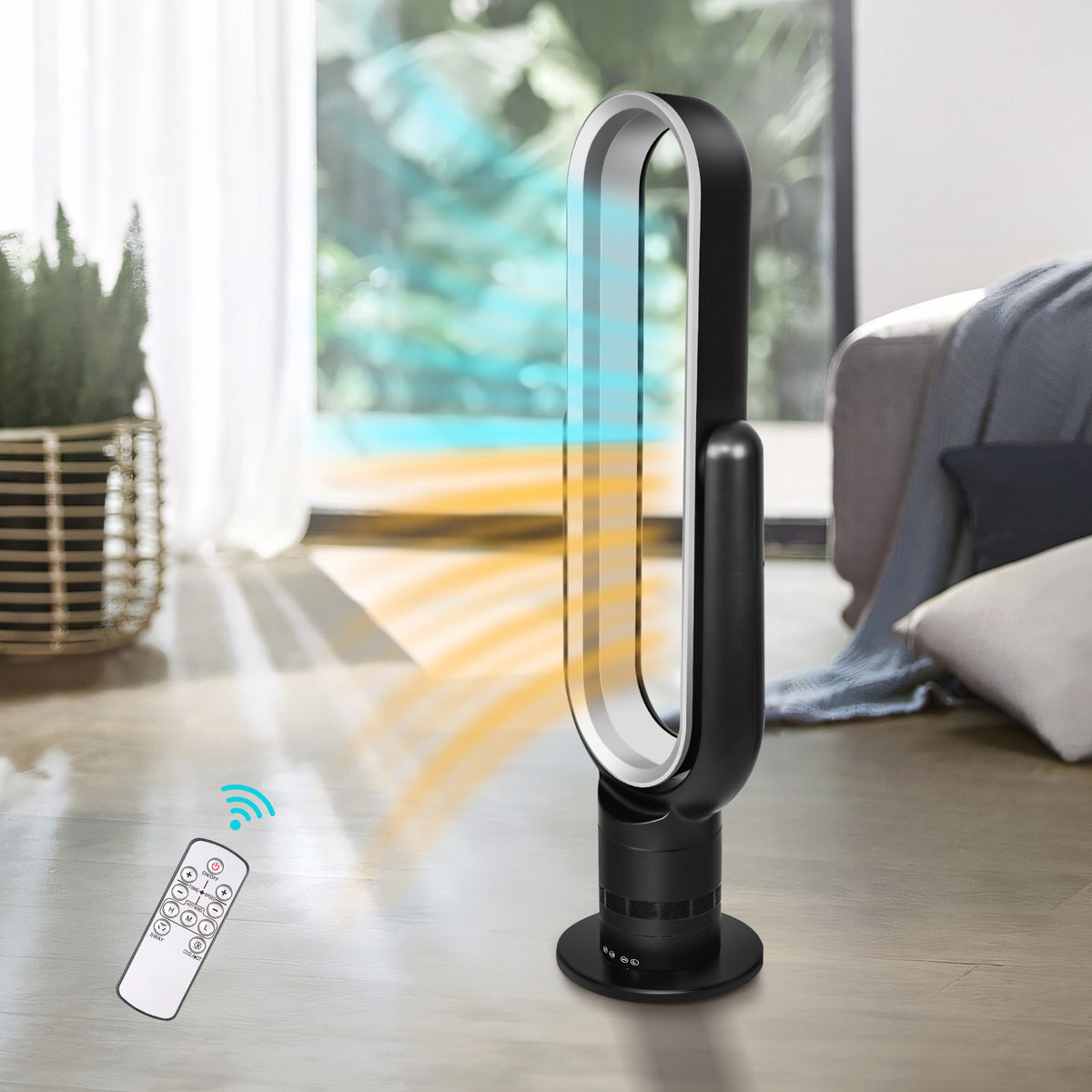 32 in. Bladeless Tower Cool Fan and Heater Fan Combo Ideal For Four Season Available