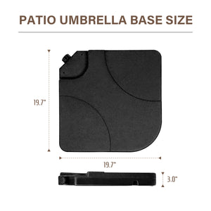 4-Piece Plastic Patio Umbrella Base Plate Set with Easy-Fill Spouts and Handle in Black