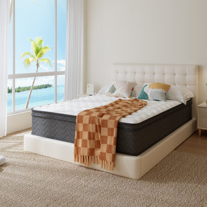 Queen Medium Firm Hubrid Knitted Fabric Cover Pocketed Spring 10 in. Bed-in-a-Box Mattress