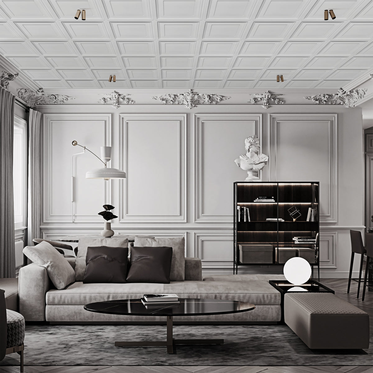 PVC 2 ft. x 2 ft. Drop in Ceiling Tile (48 sq.ft./case)