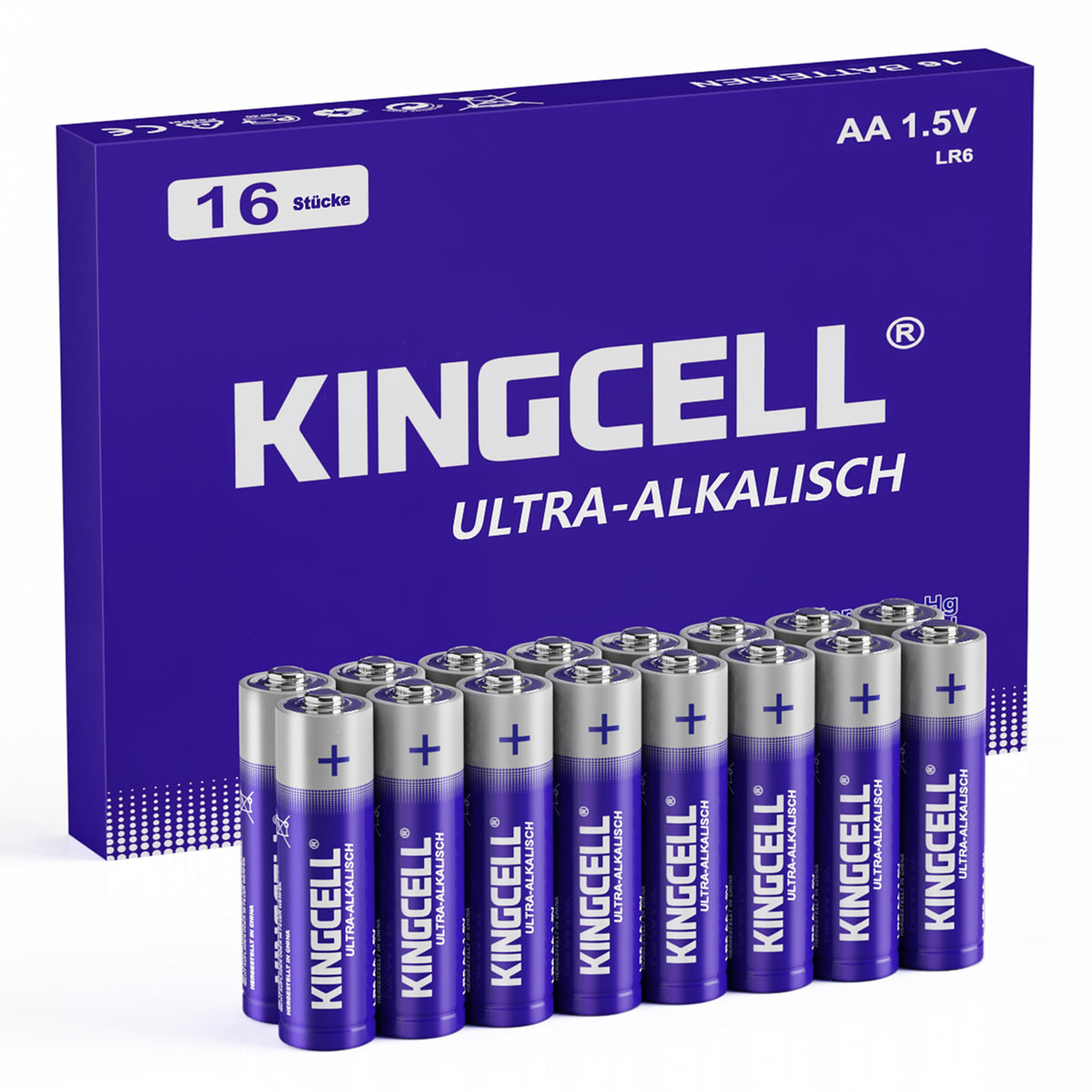 AA Batteries 16 Pack, High-Performance Double A Batteries with Ultra Long-Lasting