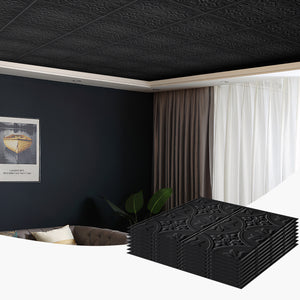 PVC 2 ft. x 2 ft. Traditional Embossing Pattern Drop in Ceiling Tile (48 sq.ft./case)