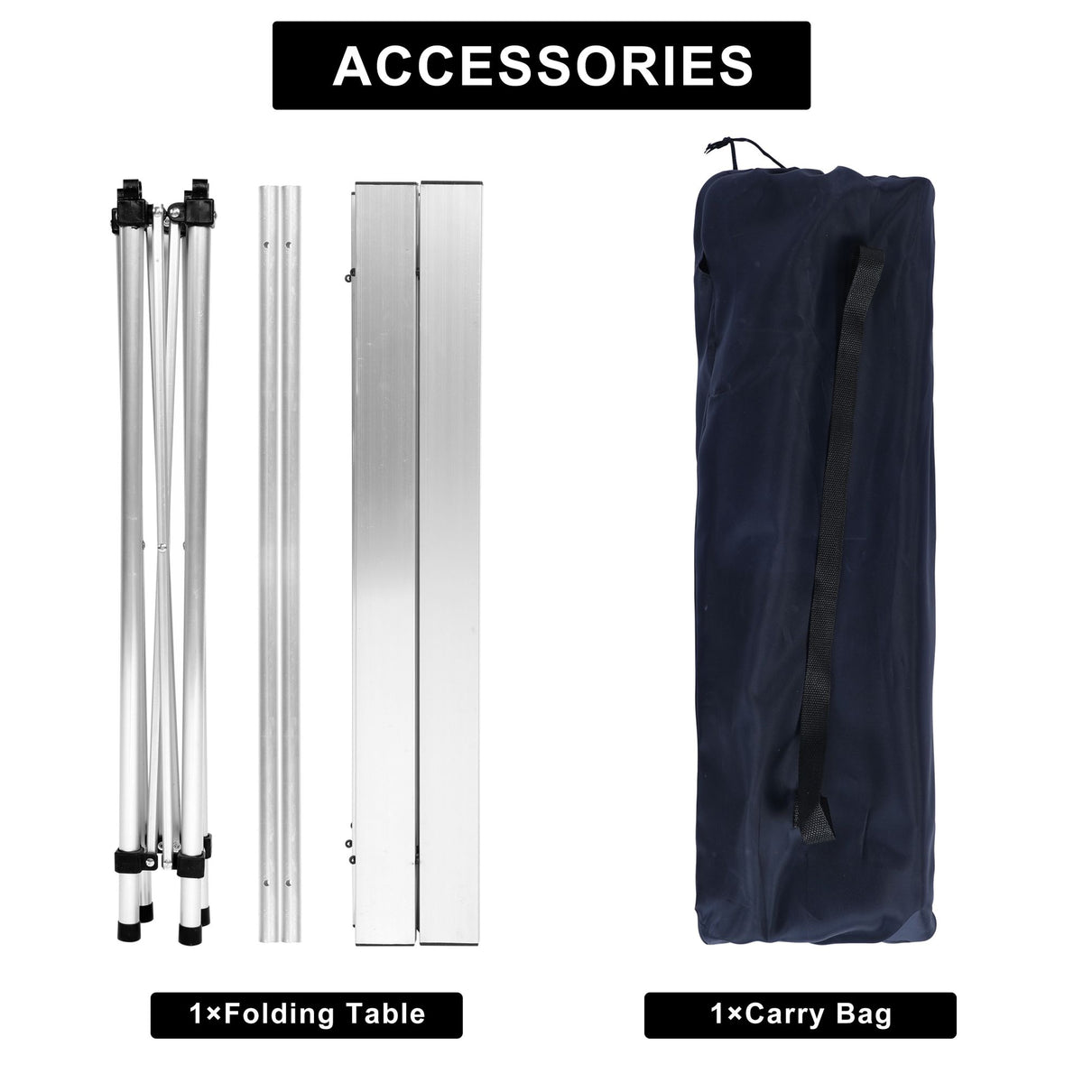 28 in. Square Portable Folding Aluminum Picnic Table in Sliver