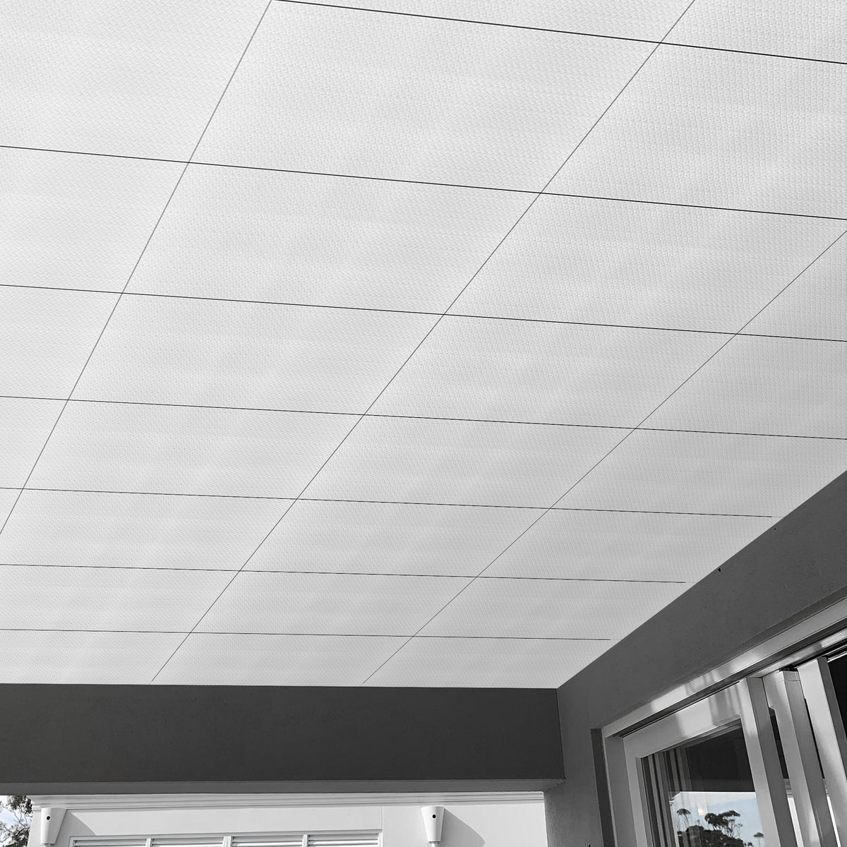 PVC 2 ft. x 4 ft. Embossing Plaid pattern Drop in Ceiling Tile (80 sq.ft./case)