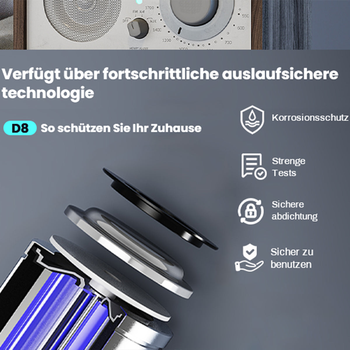 D Batteries 8 Pack, Hight Performance D Cell Battery