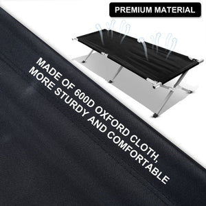 Portable Folding Camping Cot. 74.8 in. x 24.8 in. x 17 in. in Black