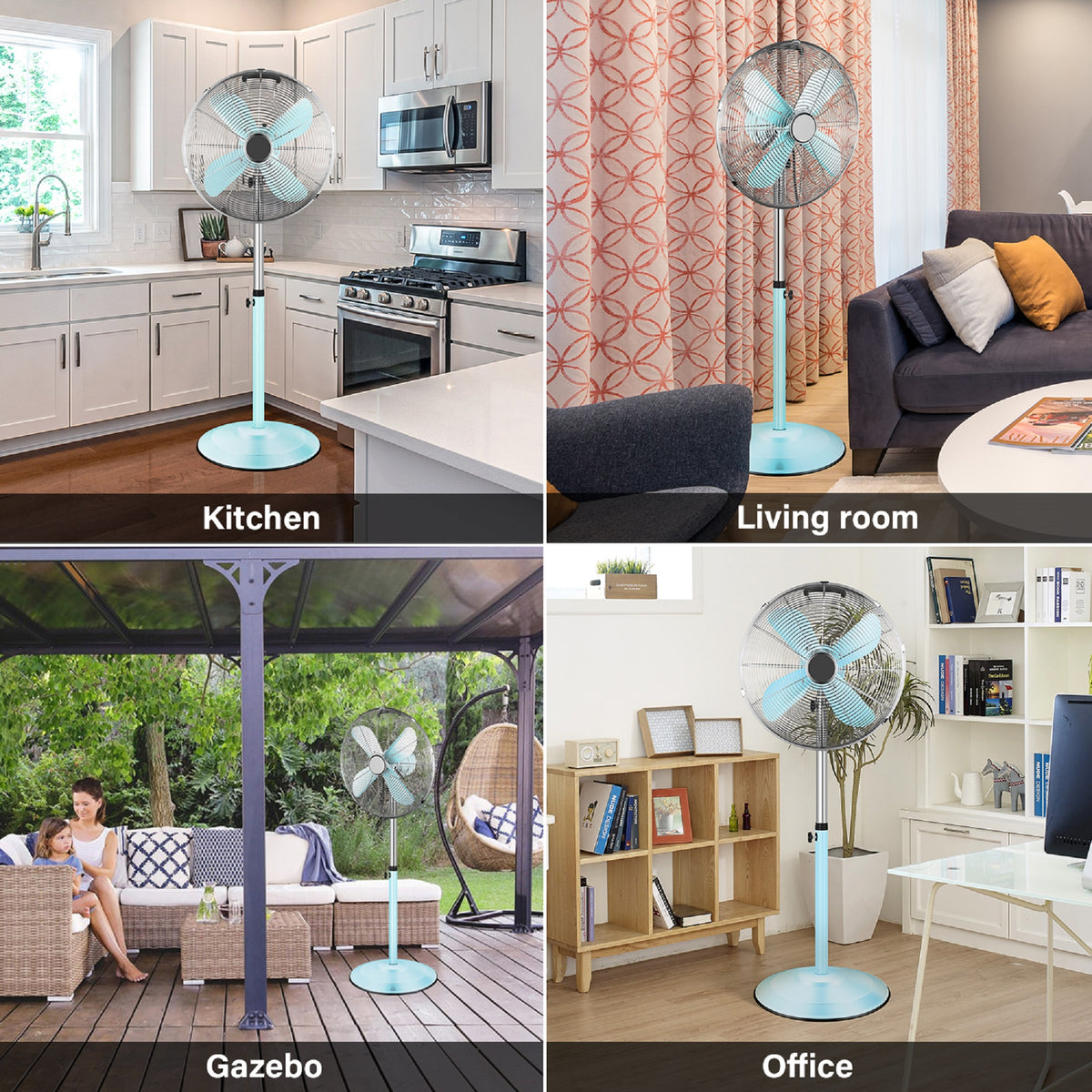 Premium Metal Stand Fan with Adjustable Height Low Noise Operation