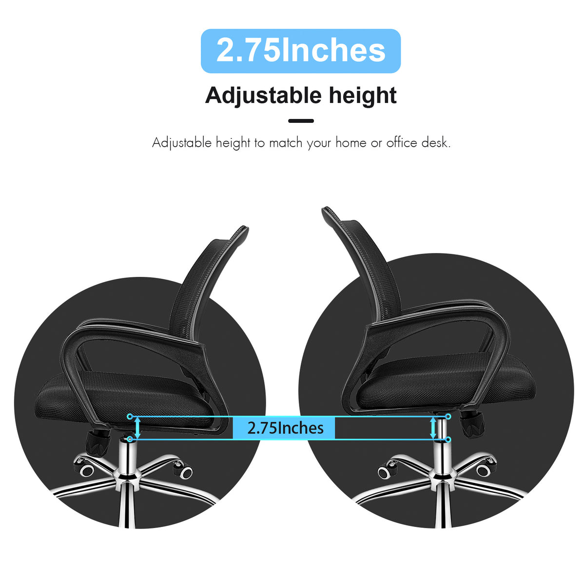 Adjustable Mesh Fabric Office Computer Chair Executive Ergonomic Armchair