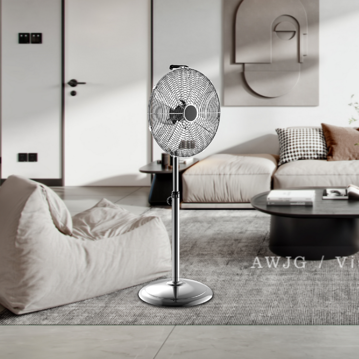Premium Metal Stand Fan with Adjustable Height Low Noise Operation