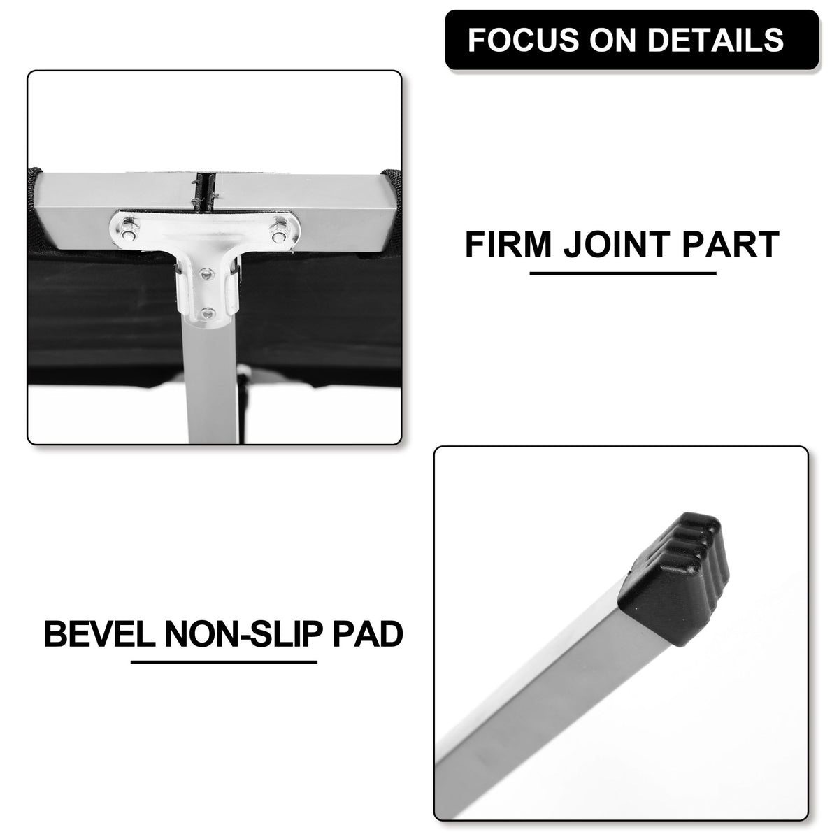 Portable Folding Camping Cot. 74.8 in. x 24.8 in. x 17 in. in Black