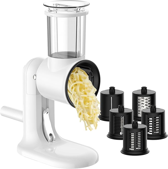 Cheese Grater Hand Crank, Kitchen Vegetable Slicer with 5 Blades
