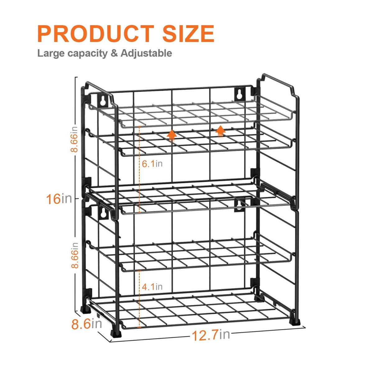 2-Tier (2 Pack) Stackable Freestanding Water Bottle Storage Rack in Bronze