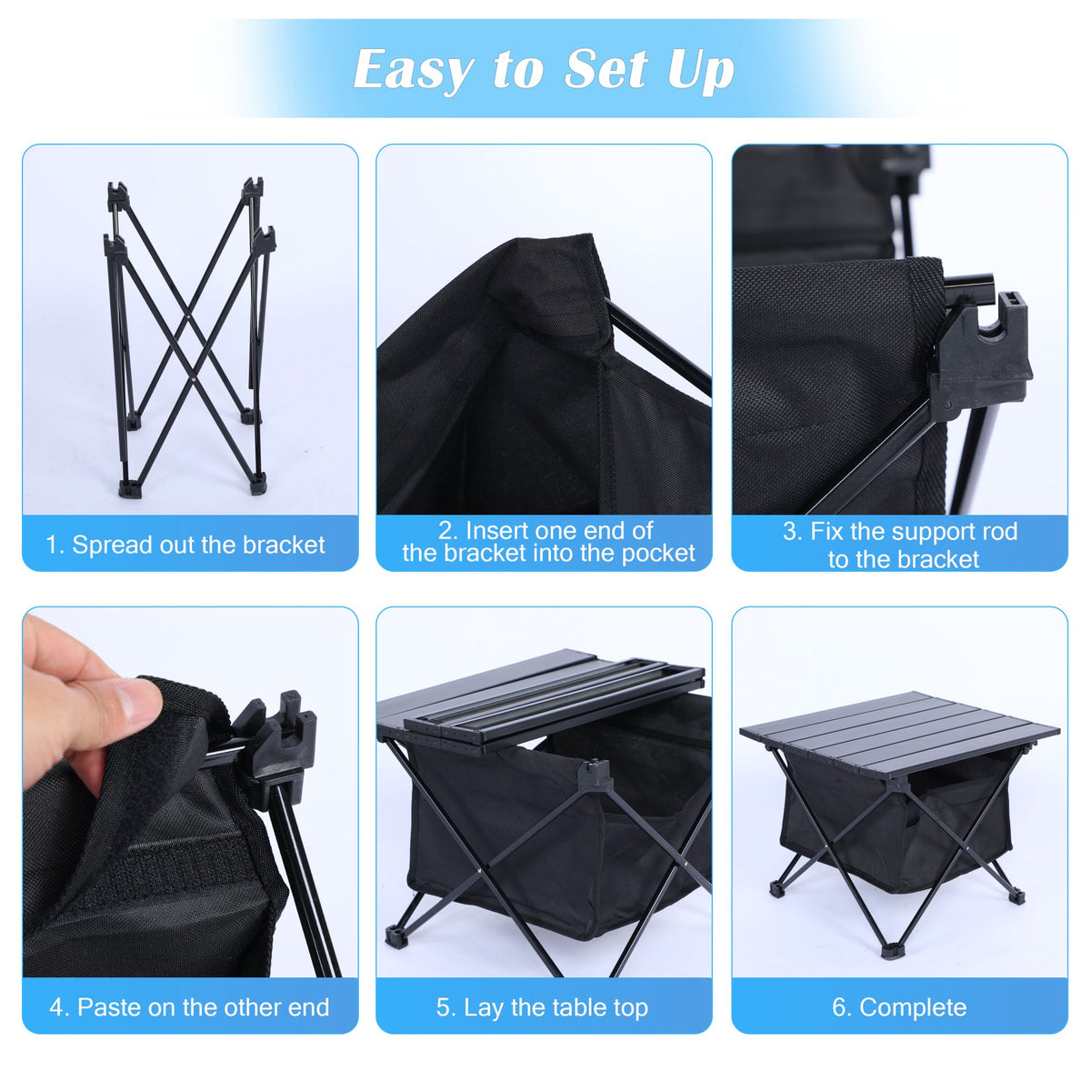 Portable Camping Table with Storage Bag. Size: Mideum